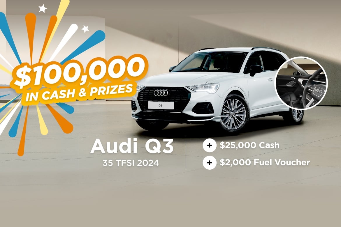 Enjoy the ride with the sleek Audi Q3 35 TFSI, think about how you'll spend $25,000 in cash as well as a $2,000 fuel voucher to get you rolling! 